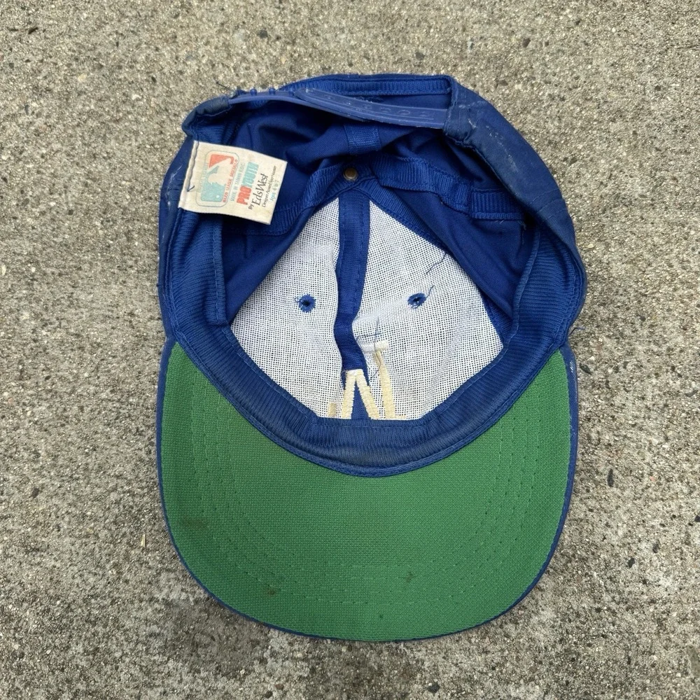 Vintage Los Angeles Dodgers Hat Ed's West ProYouth 90s MLB Baseball Distressed